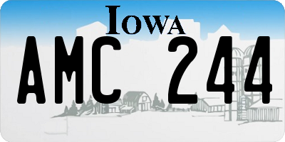 IA license plate AMC244