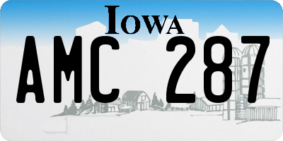 IA license plate AMC287