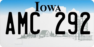 IA license plate AMC292