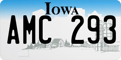 IA license plate AMC293