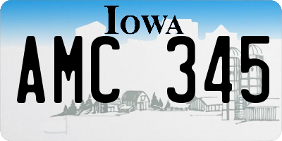 IA license plate AMC345