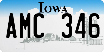 IA license plate AMC346