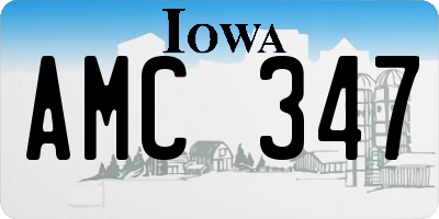 IA license plate AMC347