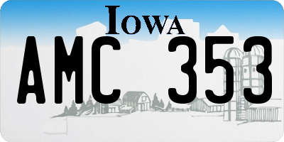 IA license plate AMC353