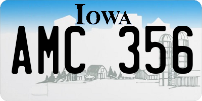 IA license plate AMC356