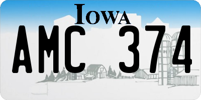 IA license plate AMC374