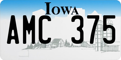 IA license plate AMC375