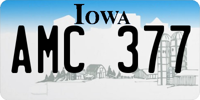 IA license plate AMC377