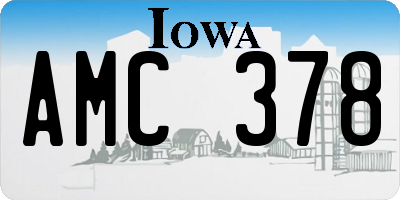 IA license plate AMC378