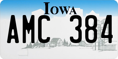 IA license plate AMC384