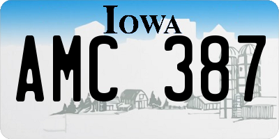 IA license plate AMC387