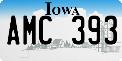 IA license plate AMC393