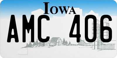 IA license plate AMC406
