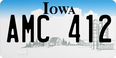 IA license plate AMC412