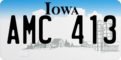 IA license plate AMC413