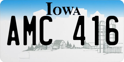 IA license plate AMC416