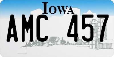 IA license plate AMC457