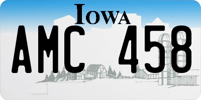 IA license plate AMC458