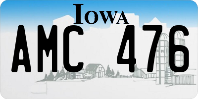 IA license plate AMC476