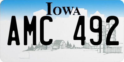 IA license plate AMC492