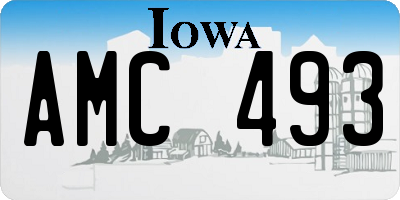 IA license plate AMC493