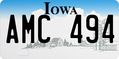 IA license plate AMC494