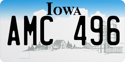 IA license plate AMC496