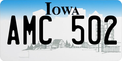 IA license plate AMC502