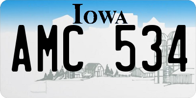 IA license plate AMC534