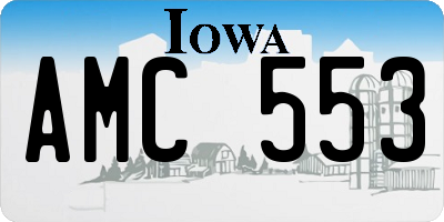 IA license plate AMC553