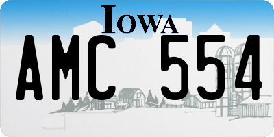IA license plate AMC554