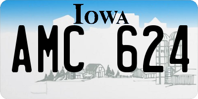 IA license plate AMC624