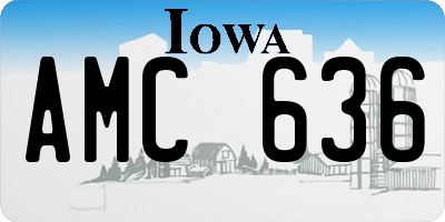 IA license plate AMC636