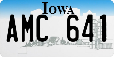 IA license plate AMC641