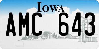 IA license plate AMC643