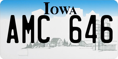 IA license plate AMC646