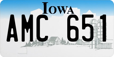 IA license plate AMC651