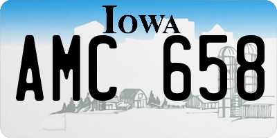 IA license plate AMC658