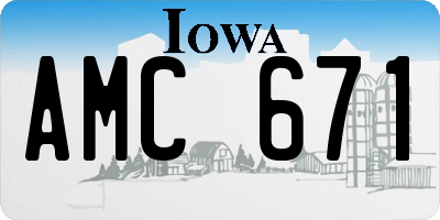 IA license plate AMC671