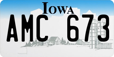 IA license plate AMC673