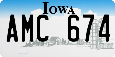 IA license plate AMC674