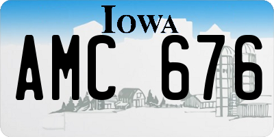 IA license plate AMC676