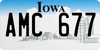IA license plate AMC677
