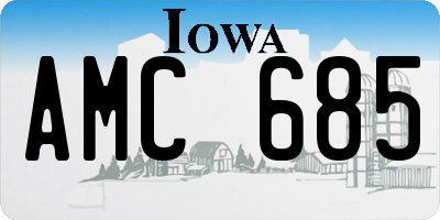 IA license plate AMC685