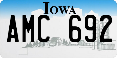 IA license plate AMC692