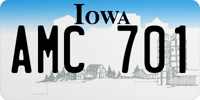 IA license plate AMC701