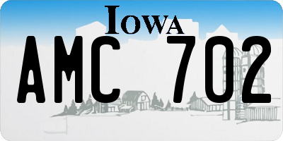 IA license plate AMC702