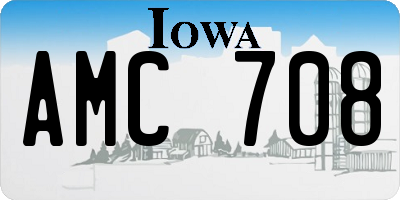 IA license plate AMC708