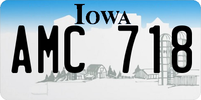 IA license plate AMC718