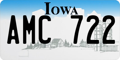 IA license plate AMC722